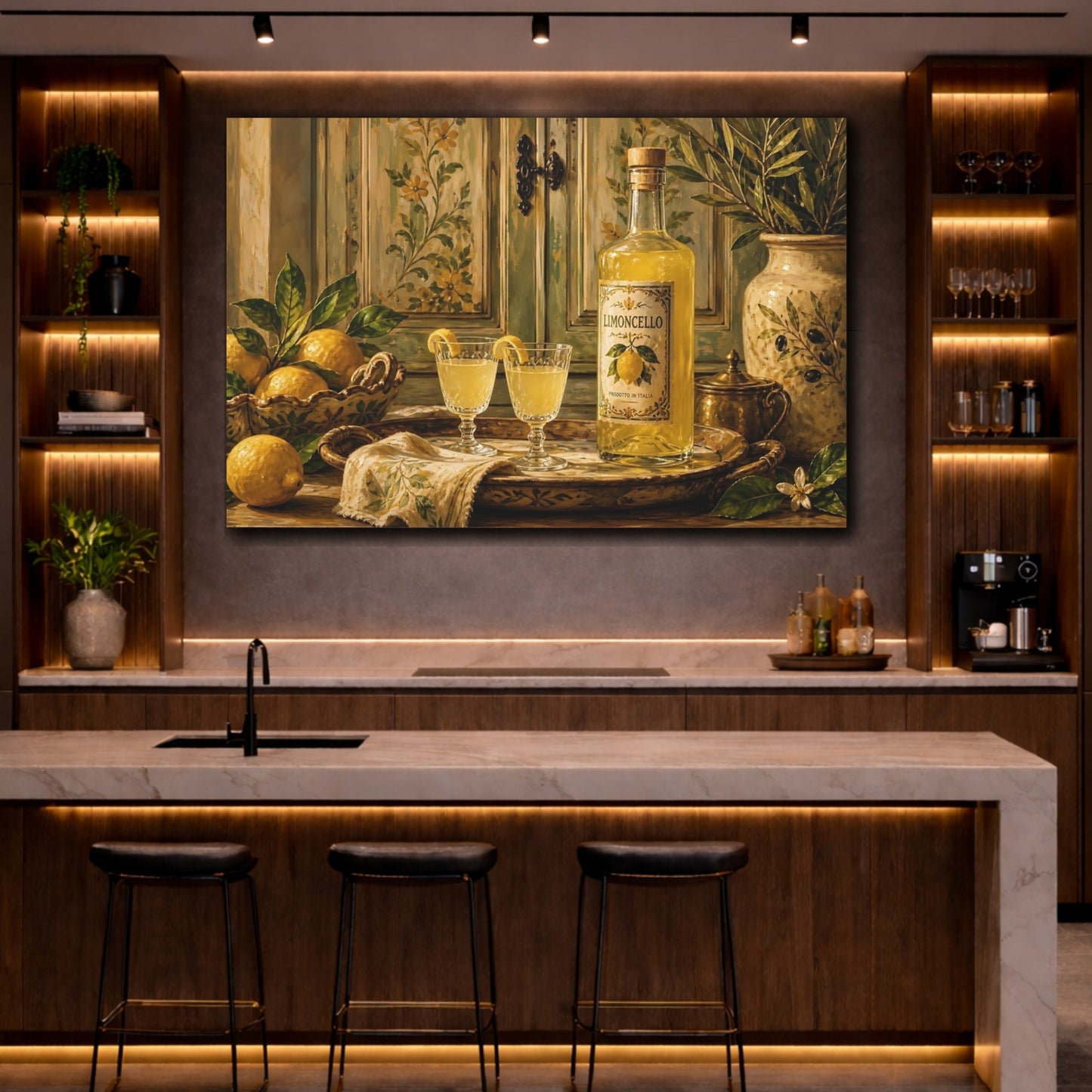 Mockup 2. Nature Limoncello Yellow Limoncello shown as stretched canvas wall art