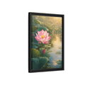 Side Mockup 6. Nature Lotus Flower Pink Lotus Pond shown as stretched canvas wall art