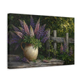 Side Mockup 4. Nature Lupine Flowers Rustic Lupine Flowers shown as stretched canvas wall art