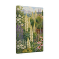 Side Mockup 4. Nature Lupines White Lupines Garden shown as stretched canvas wall art
