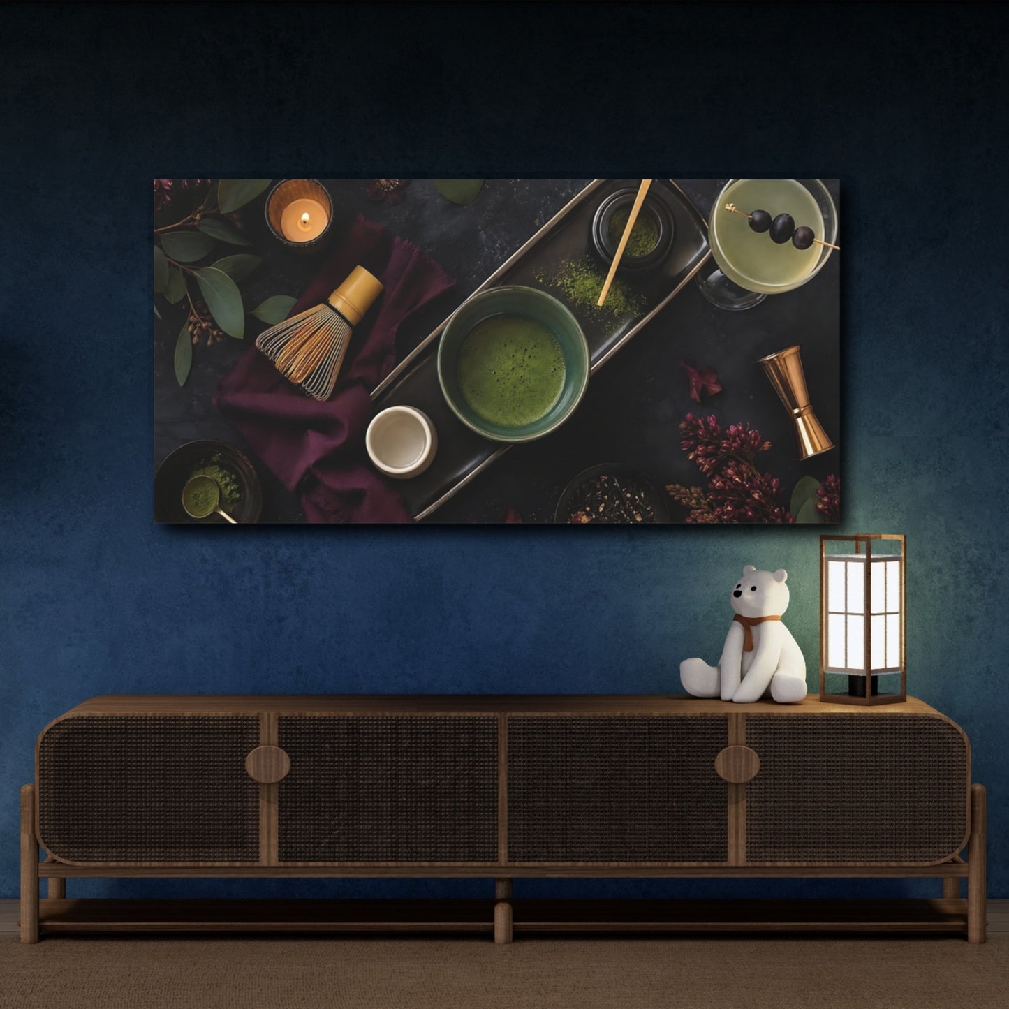 Mockup 4. Nature Matcha Tea Matcha Green And Purple shown as canvas print
