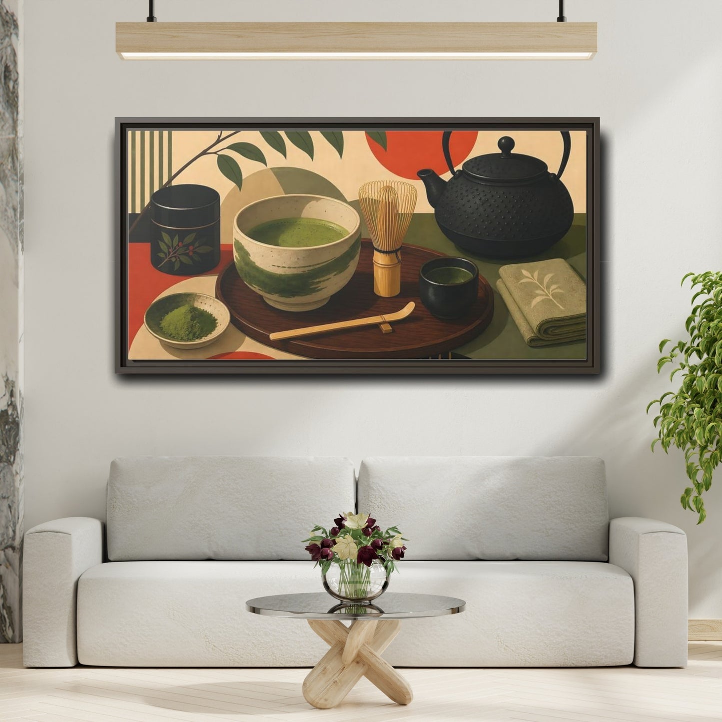 Mockup 2. Nature Matcha Tea Matcha Tea Ceremony shown as framed canvas print
