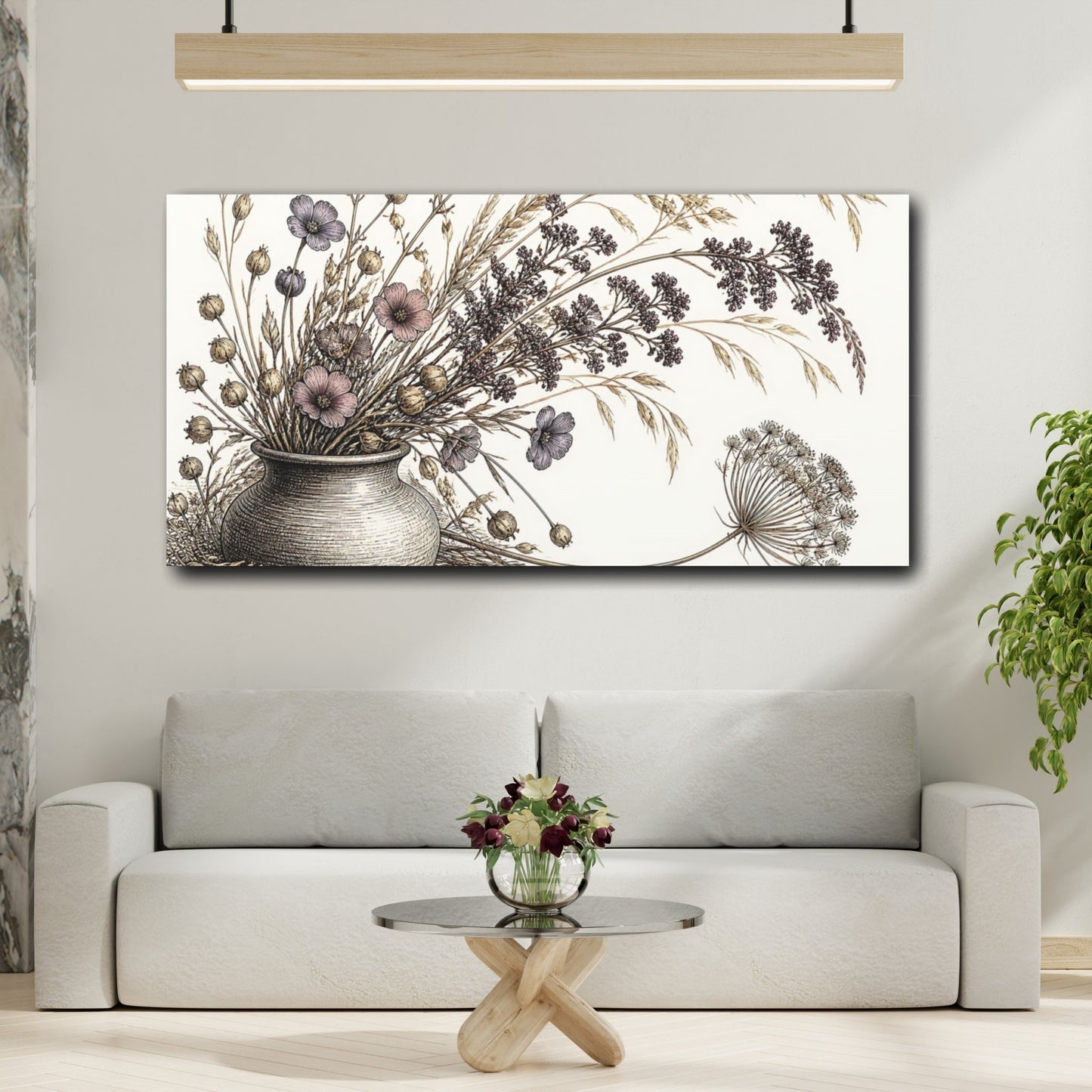 Mockup 2. Nature Meadow Stems Bouquet shown as canvas print