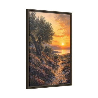 Side Mockup 11. Nature Mediterranean Landscape Mediterranean Sunset shown as stretched canvas wall art