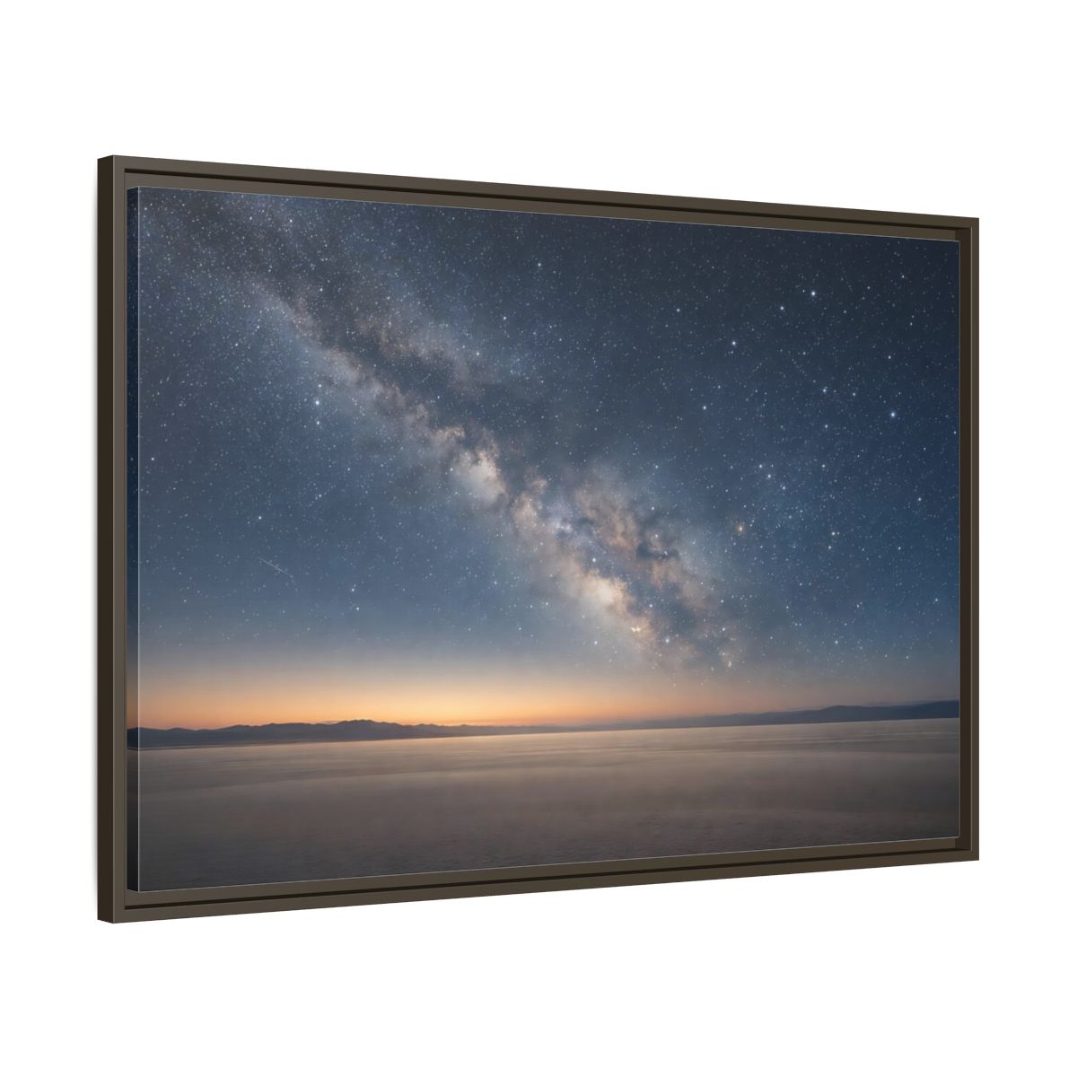 Main Mockup. Nature Milky Way Blue And Orange shown as stretched canvas wall art