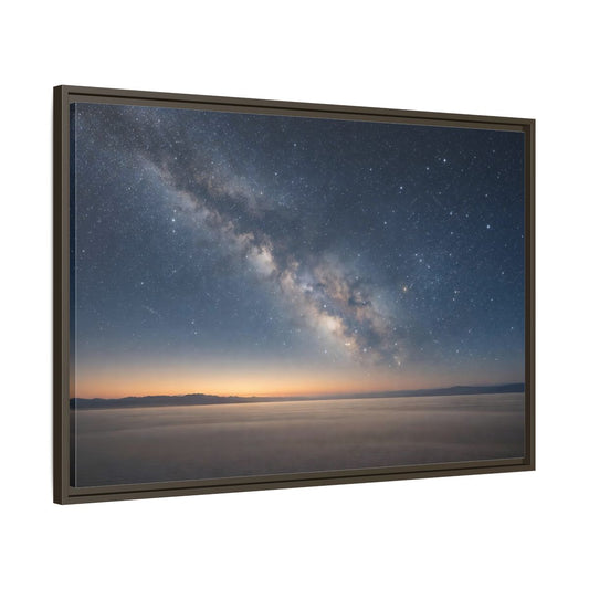 Main Mockup. Nature Milky Way Blue And Orange shown as stretched canvas wall art