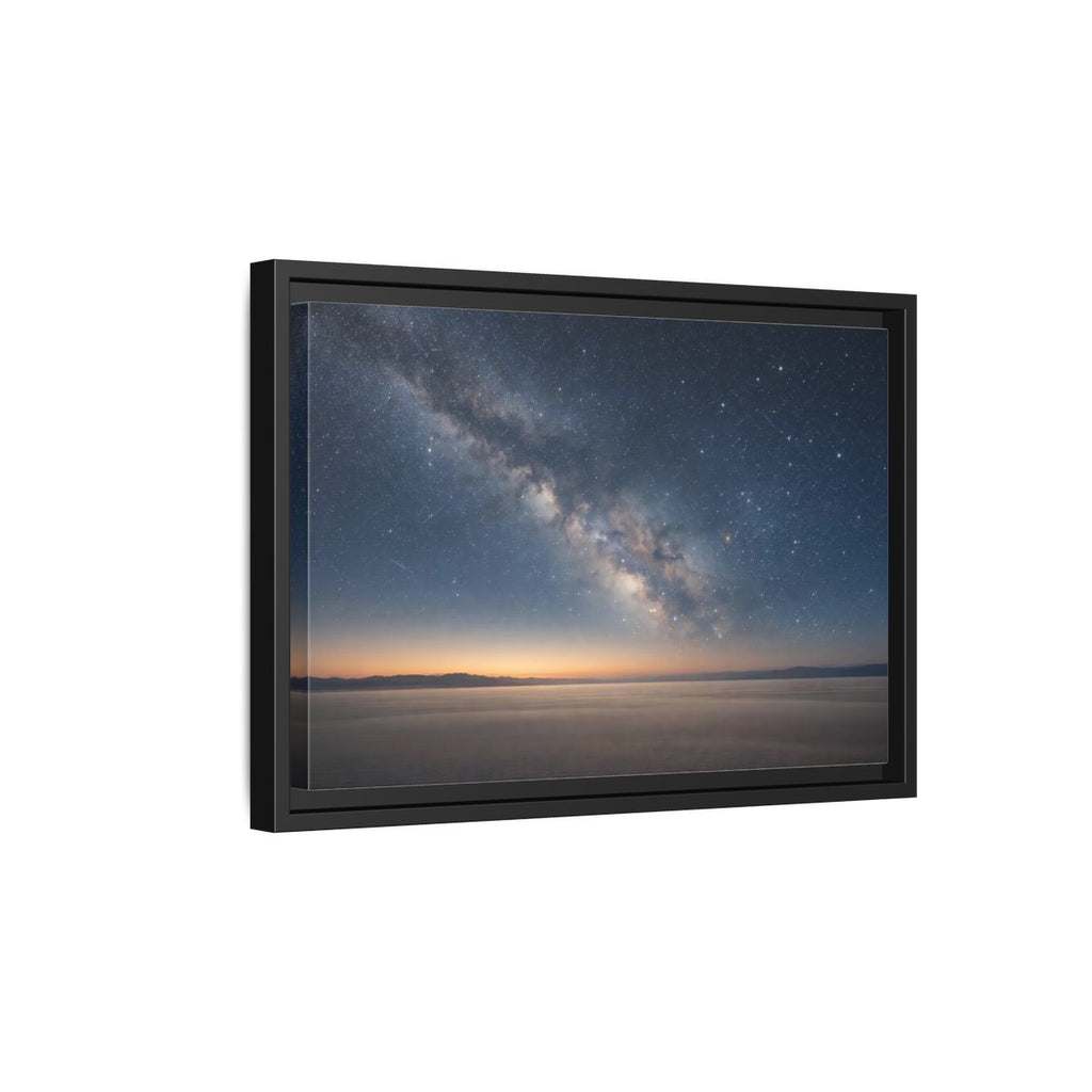 Side Mockup 6. Nature Milky Way Blue And Orange shown as stretched canvas wall art