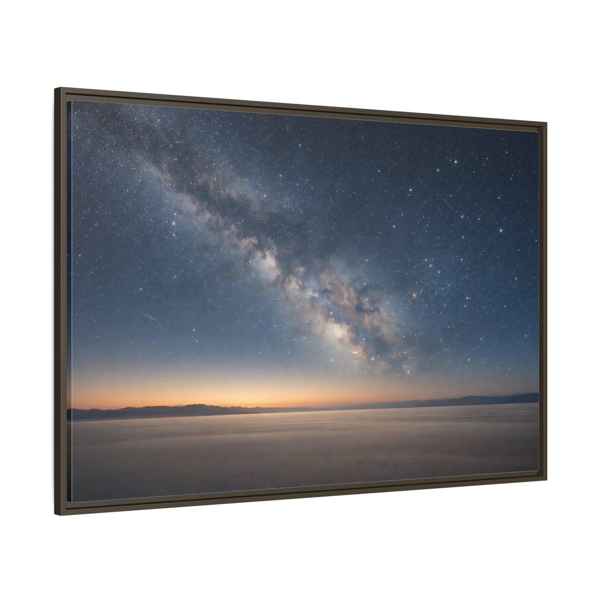 Side Mockup 8. Nature Milky Way Blue And Orange shown as stretched canvas wall art