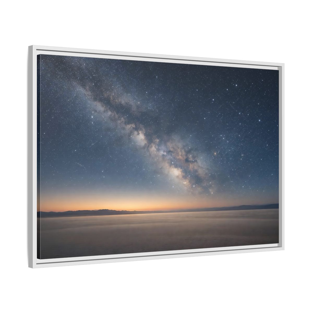 Side Mockup 9. Nature Milky Way Blue And Orange shown as stretched canvas wall art