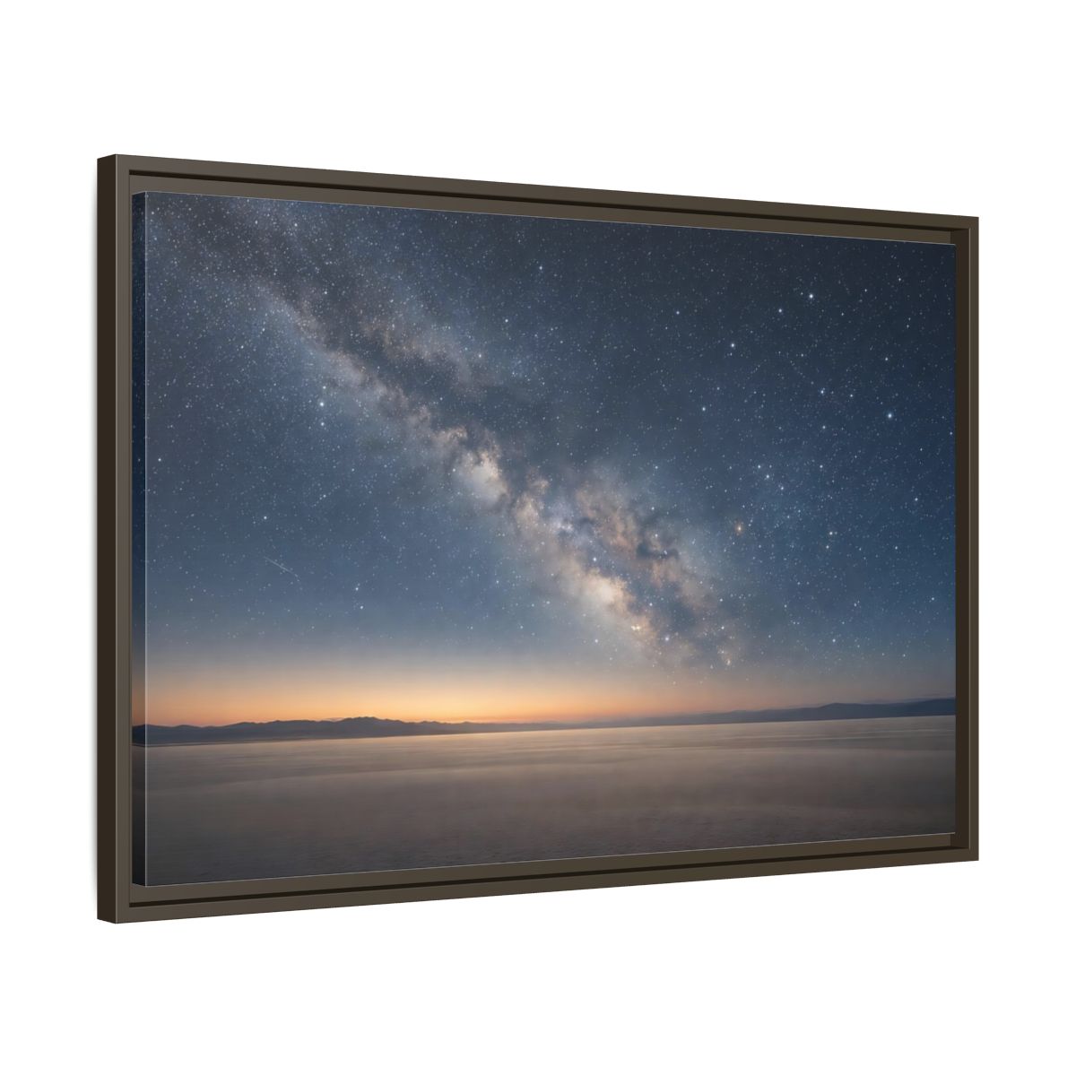 Side Mockup 11. Nature Milky Way Blue And Orange shown as stretched canvas wall art