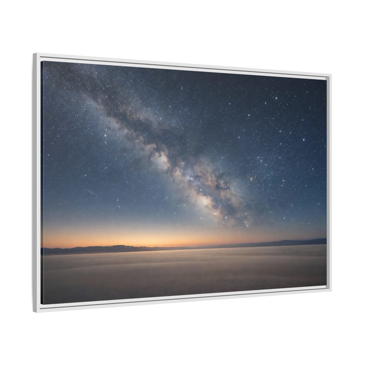 Side Mockup 7. Nature Milky Way Blue And Orange shown as stretched canvas wall art