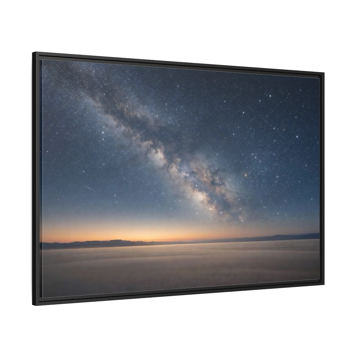 Side Mockup 12. Nature Milky Way Blue And Orange shown as stretched canvas wall art
