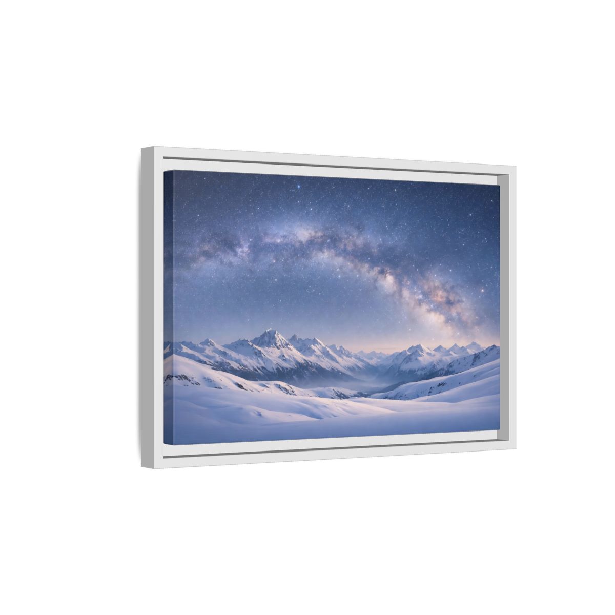 Side Mockup 4. Nature Milky Way Blue Mountain Sky shown as stretched canvas wall art