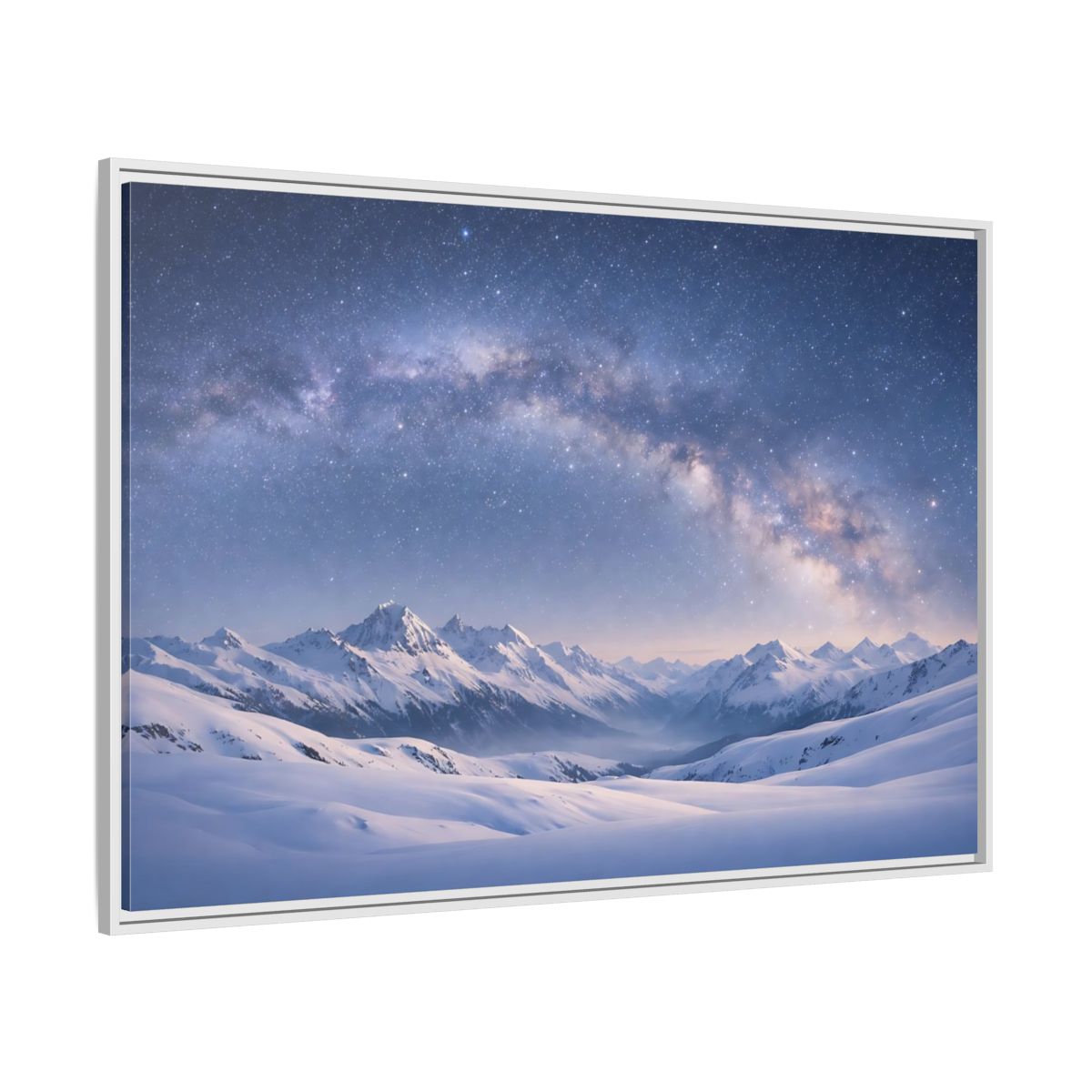 Side Mockup 7. Nature Milky Way Blue Mountain Sky shown as stretched canvas wall art
