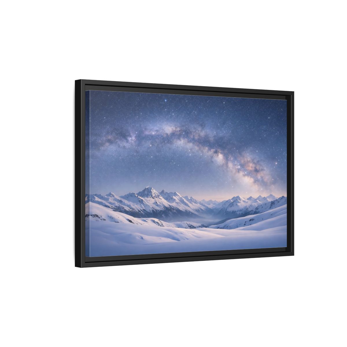 Side Mockup 3. Nature Milky Way Blue Mountain Sky shown as stretched canvas wall art