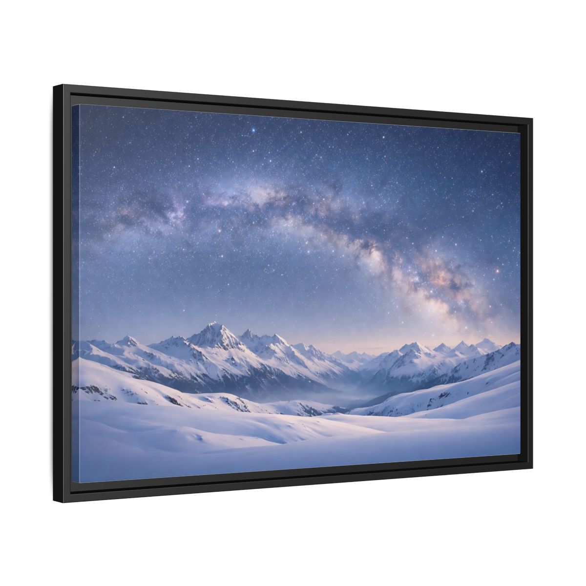 Side Mockup 14. Nature Milky Way Blue Mountain Sky shown as stretched canvas wall art