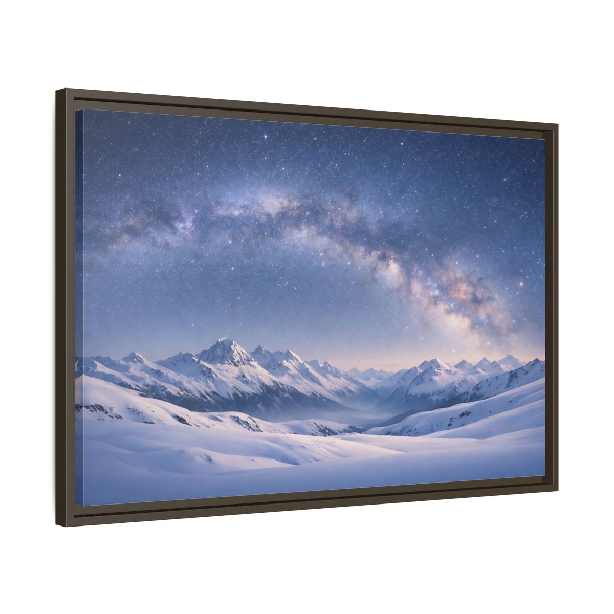 Side Mockup 11. Nature Milky Way Blue Mountain Sky shown as stretched canvas wall art
