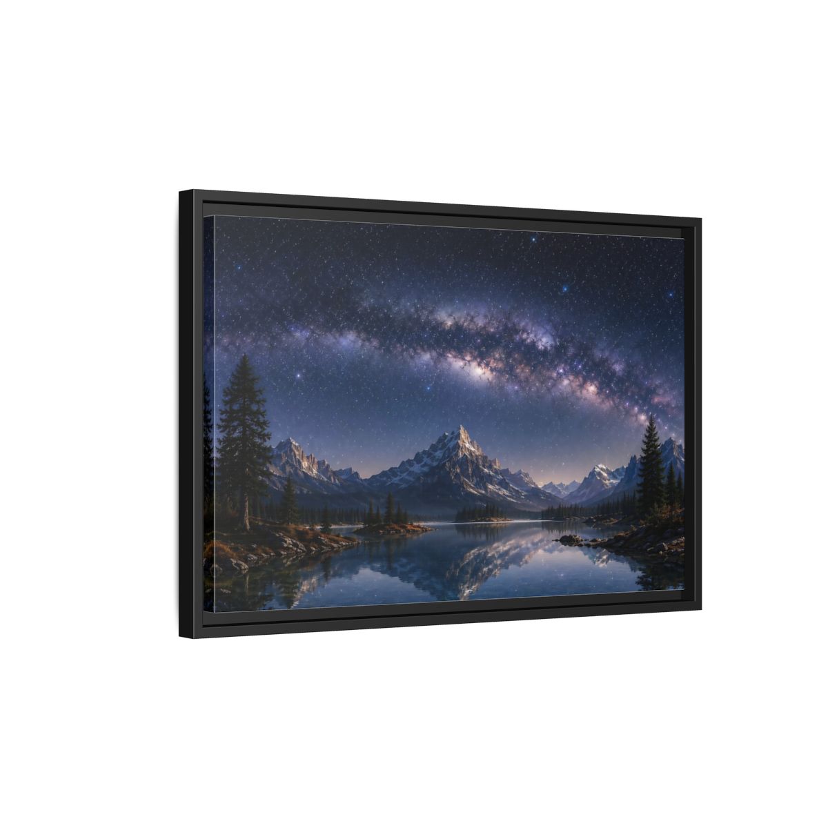 Side Mockup 3. Nature Milky Way Milky Way Landscape shown as stretched canvas wall art