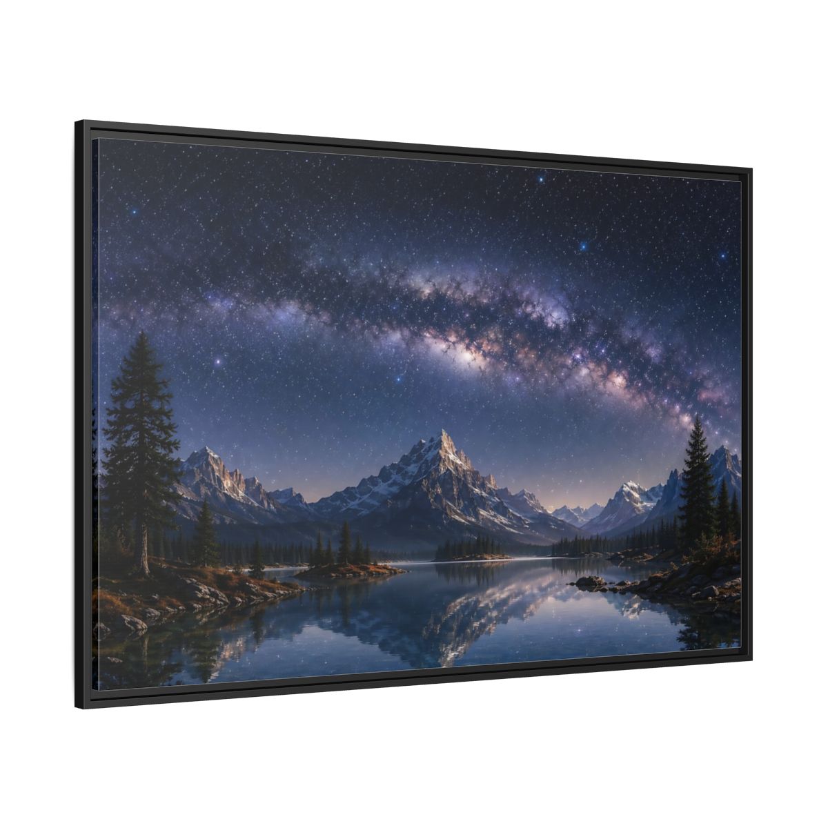 Side Mockup 12. Nature Milky Way Milky Way Landscape shown as stretched canvas wall art