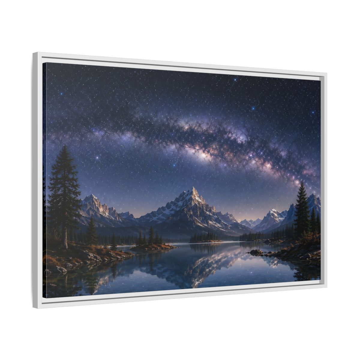 Side Mockup 9. Nature Milky Way Milky Way Landscape shown as stretched canvas wall art