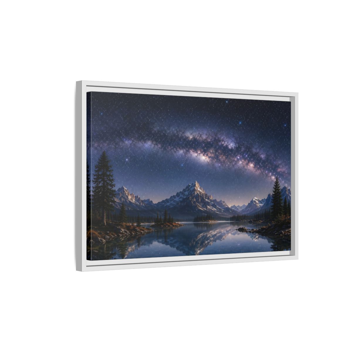 Side Mockup 1. Nature Milky Way Milky Way Landscape shown as stretched canvas wall art