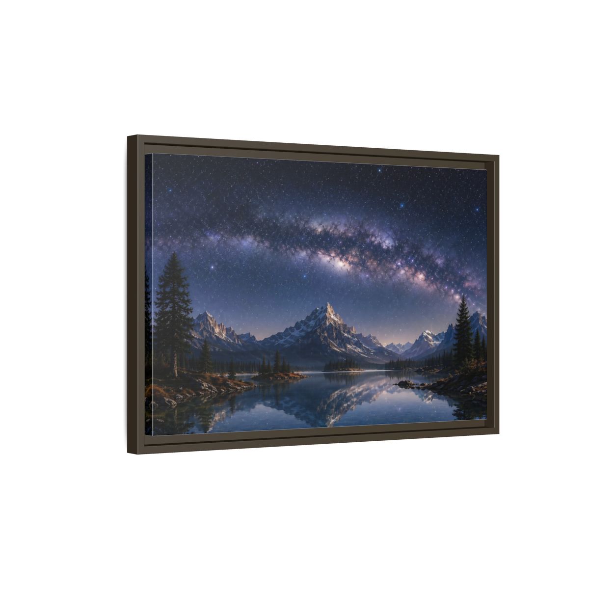 Side Mockup 2. Nature Milky Way Milky Way Landscape shown as stretched canvas wall art