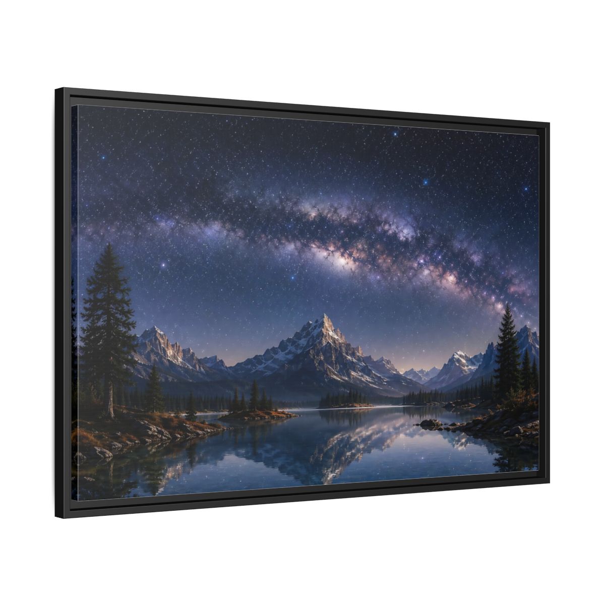 Side Mockup 13. Nature Milky Way Milky Way Landscape shown as stretched canvas wall art