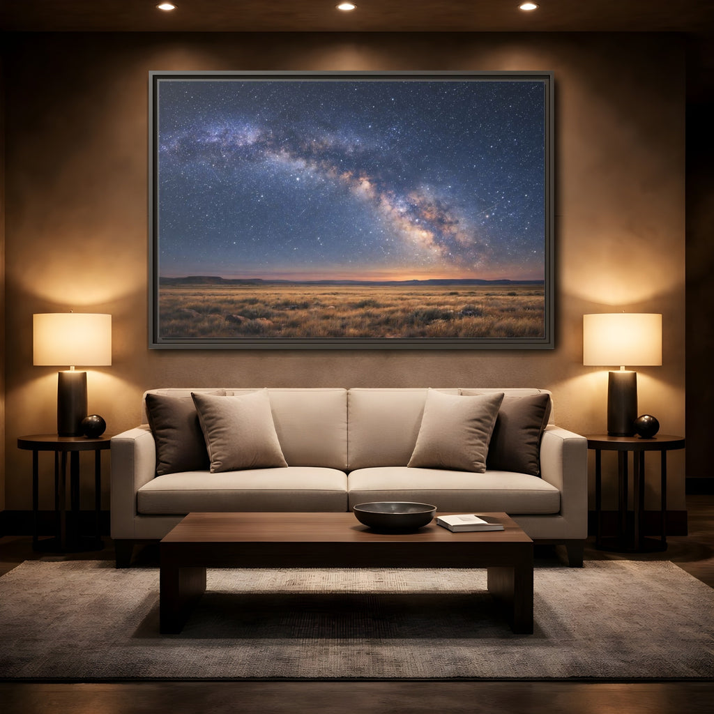 Mockup 2. Nature Milky Way Milky Way Landscape shown as stretched canvas wall art