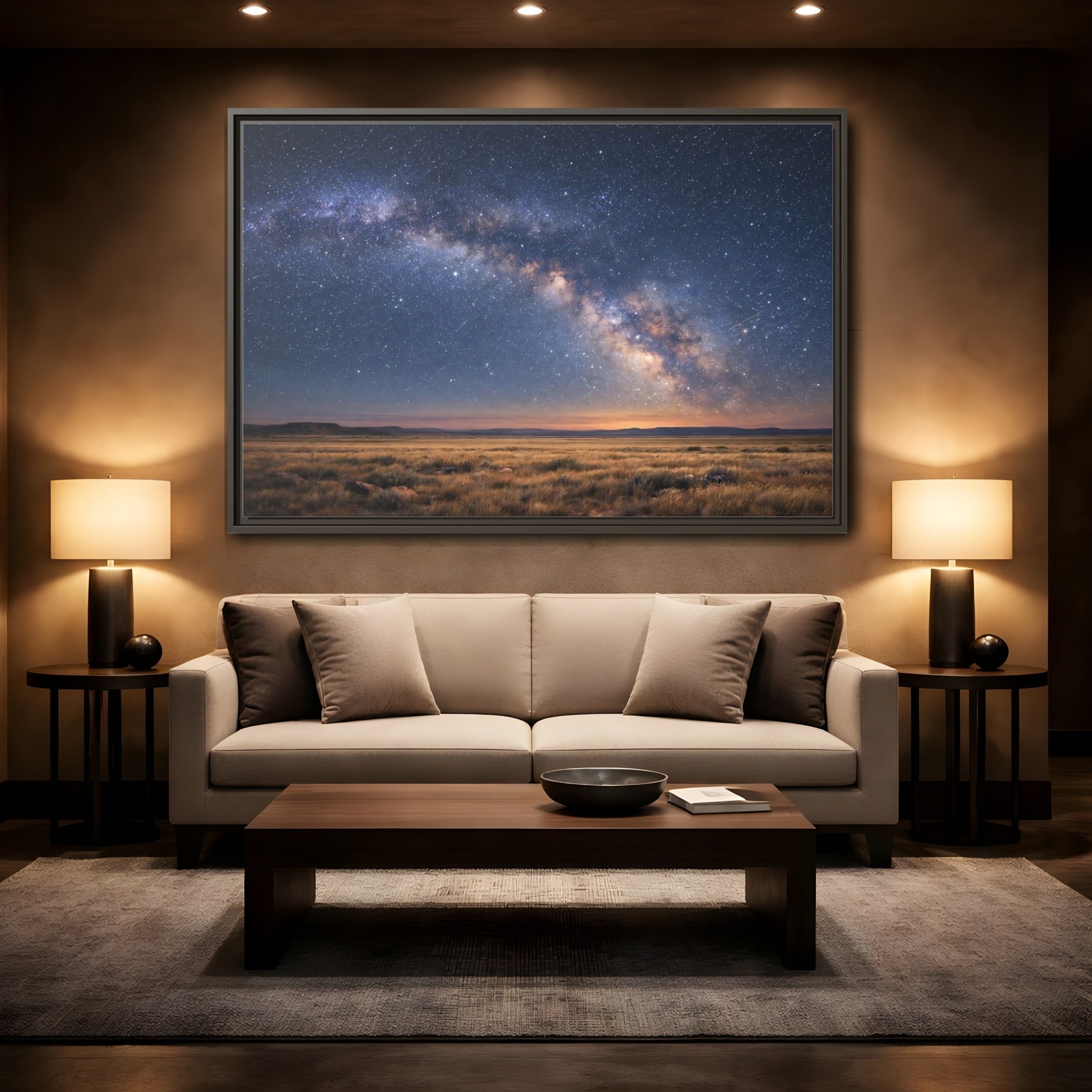 Mockup 2. Nature Milky Way Milky Way Landscape shown as stretched canvas wall art