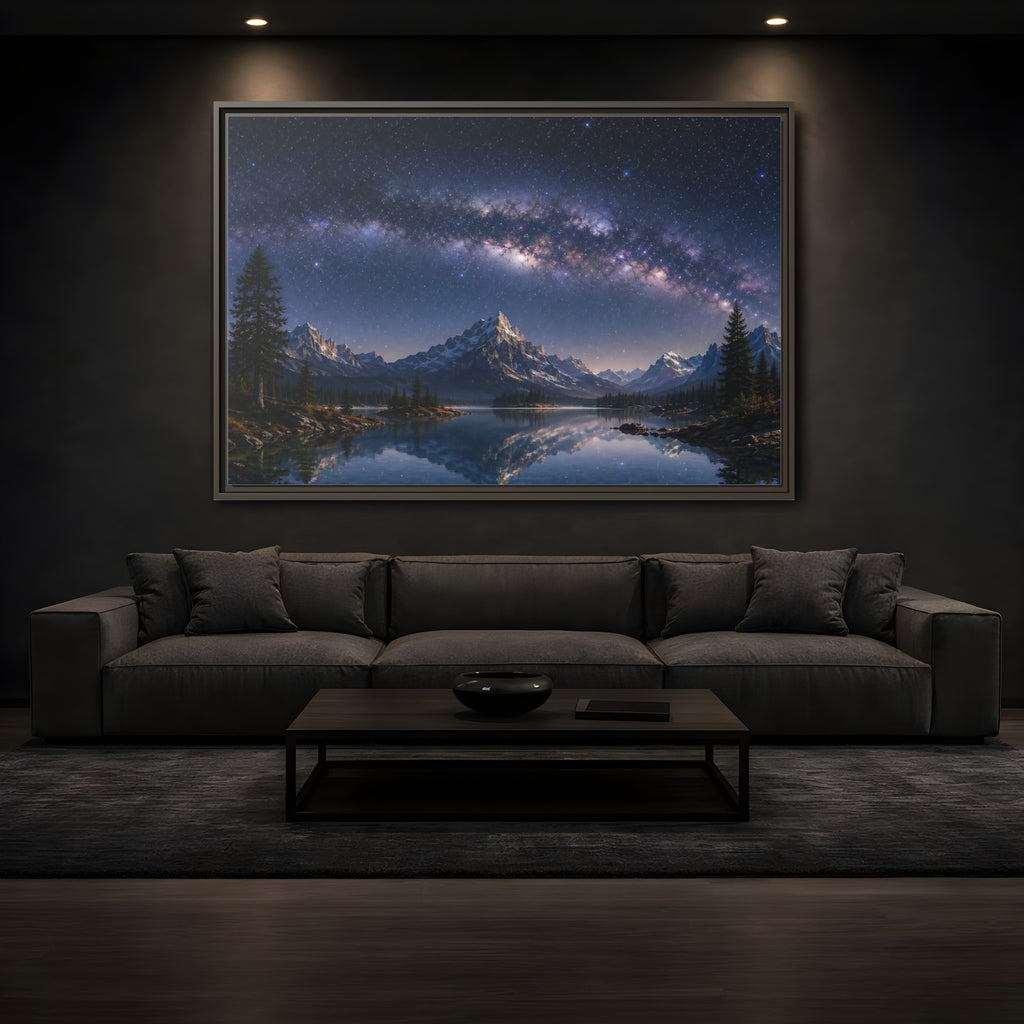 Mockup 3. Nature Milky Way Milky Way Landscape shown as stretched canvas wall art