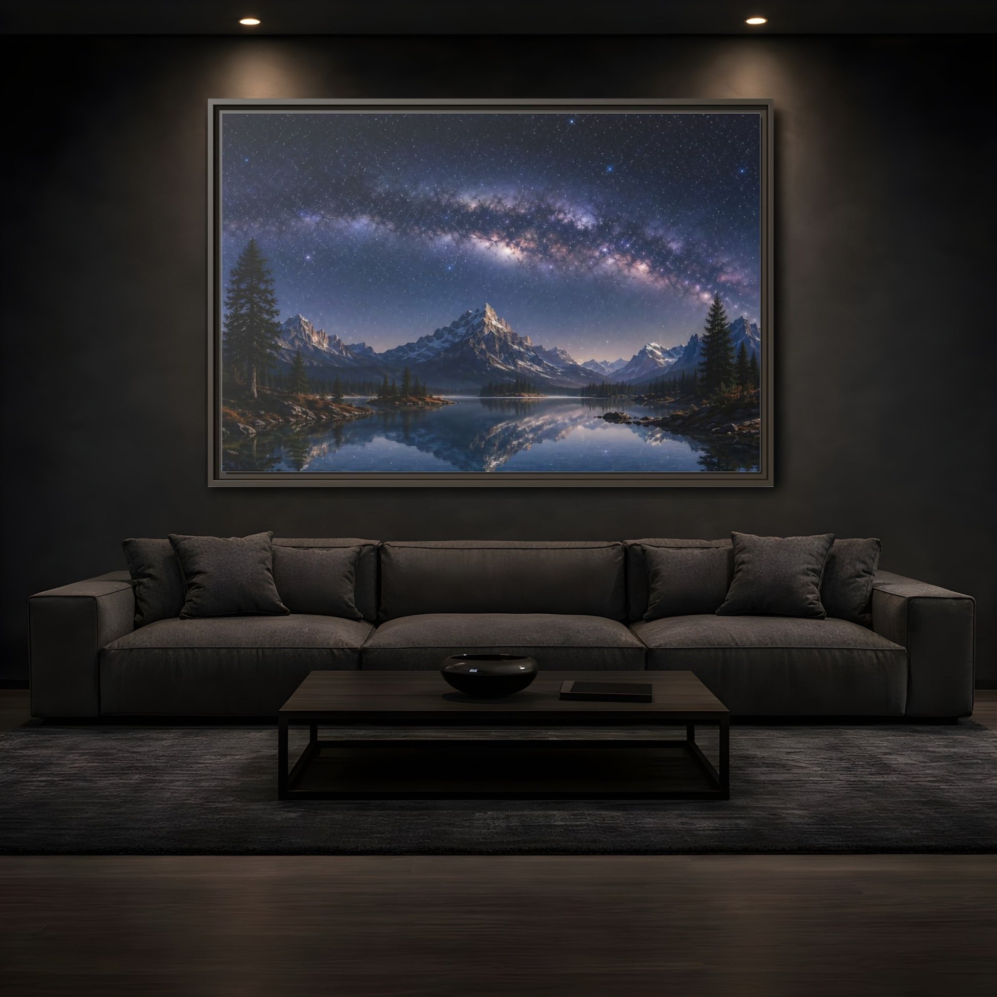 Mockup 3. Nature Milky Way Milky Way Landscape shown as stretched canvas wall art