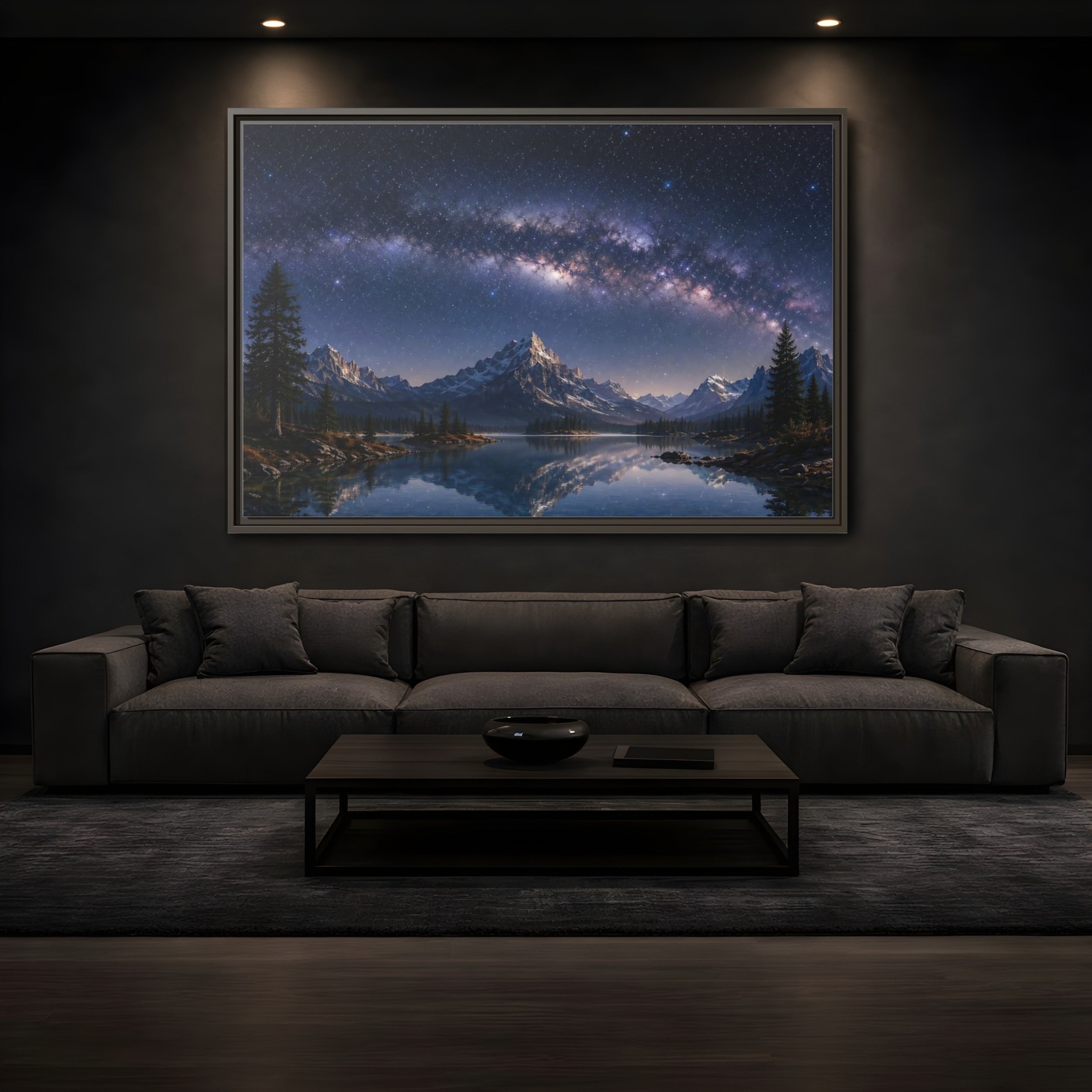 Mockup 3. Nature Milky Way Milky Way Landscape shown as stretched canvas wall art