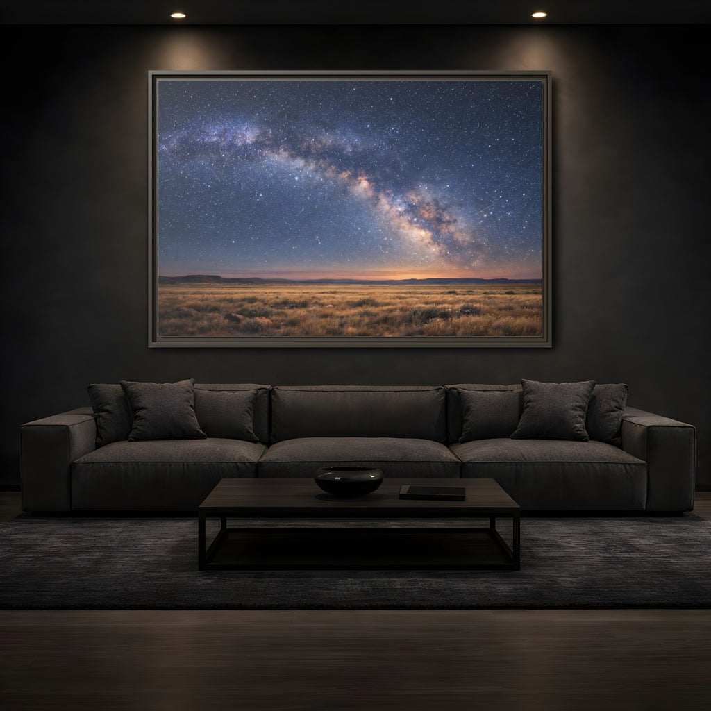 Mockup 3. Nature Milky Way Milky Way Landscape shown as stretched canvas wall art