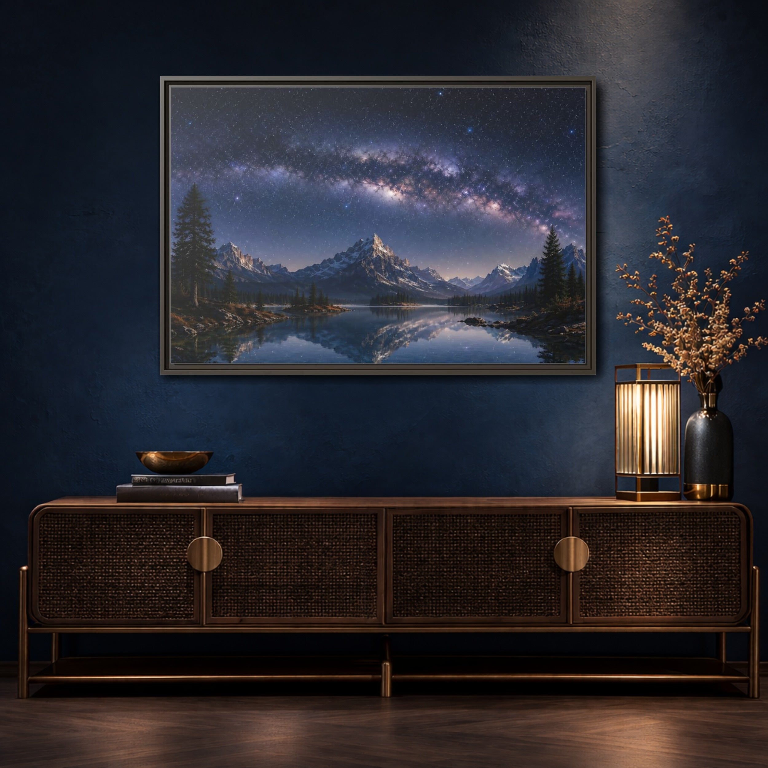 Mockup 4. Nature Milky Way Milky Way Landscape shown as stretched canvas wall art