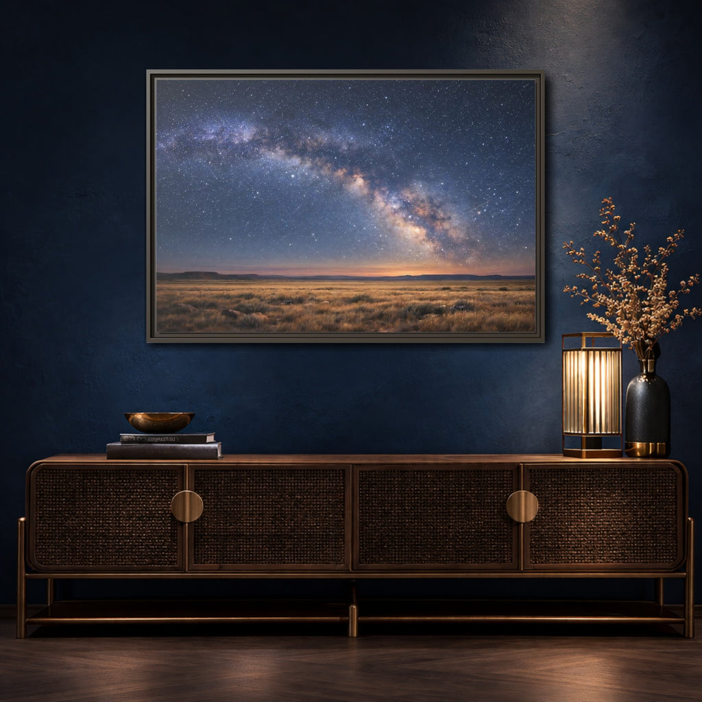 Mockup 4. Nature Milky Way Milky Way Landscape shown as stretched canvas wall art