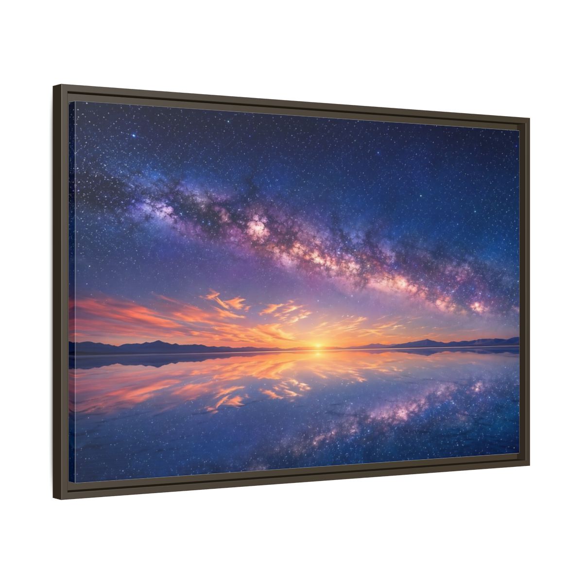 Main Mockup. Nature Milky Way Milky Way Reflection shown as stretched canvas wall art