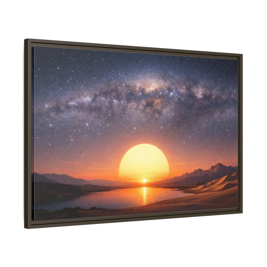Main Mockup. Nature Milky Way Milky Way Sunset Desert shown as stretched canvas wall art