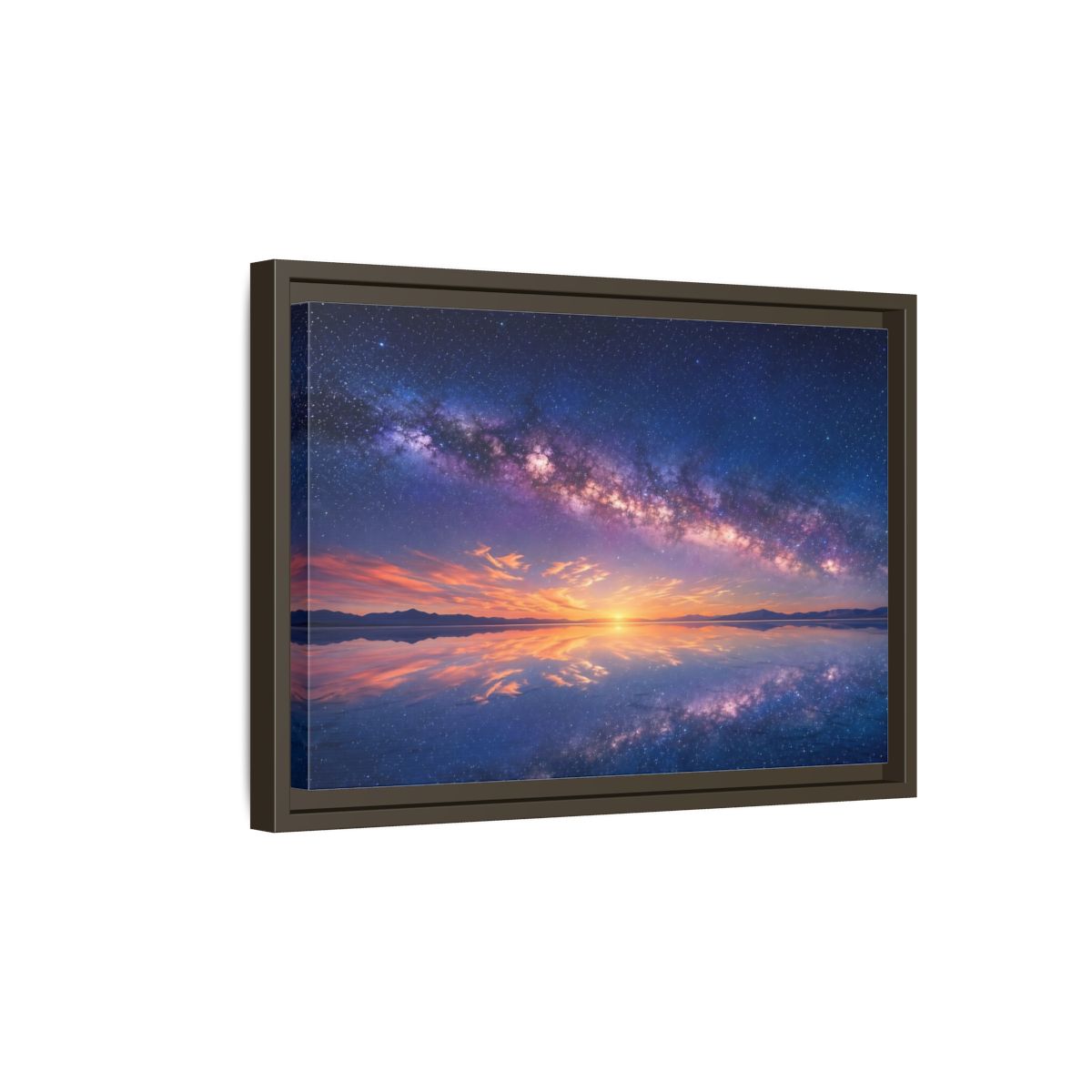 Side Mockup 5. Nature Milky Way Milky Way Reflection shown as stretched canvas wall art