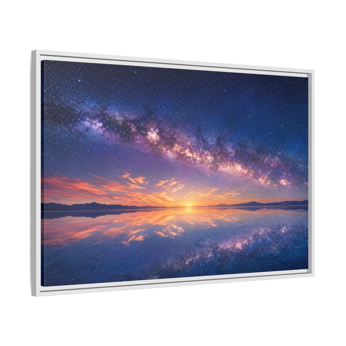 Side Mockup 9. Nature Milky Way Milky Way Reflection shown as stretched canvas wall art