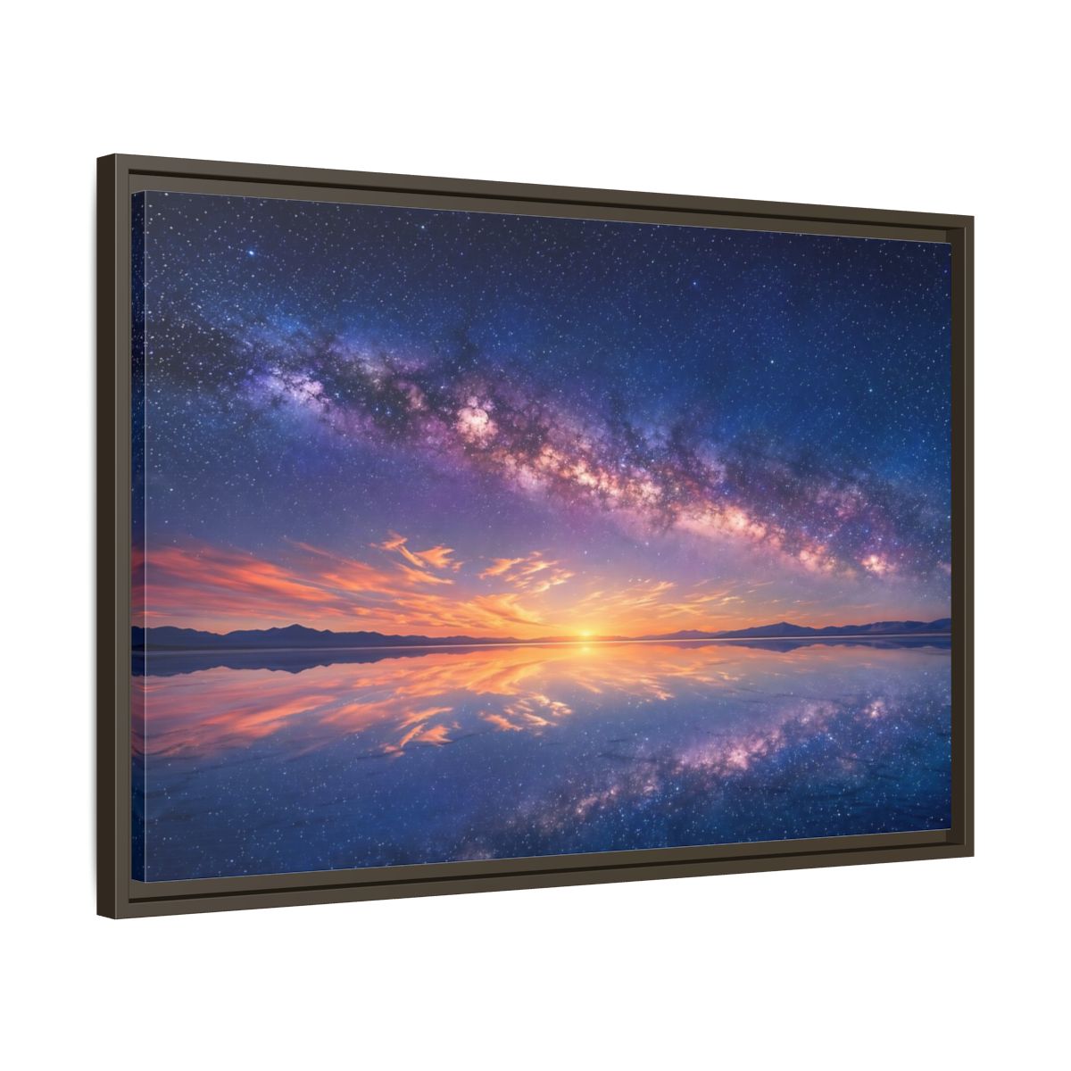 Side Mockup 11. Nature Milky Way Milky Way Reflection shown as stretched canvas wall art