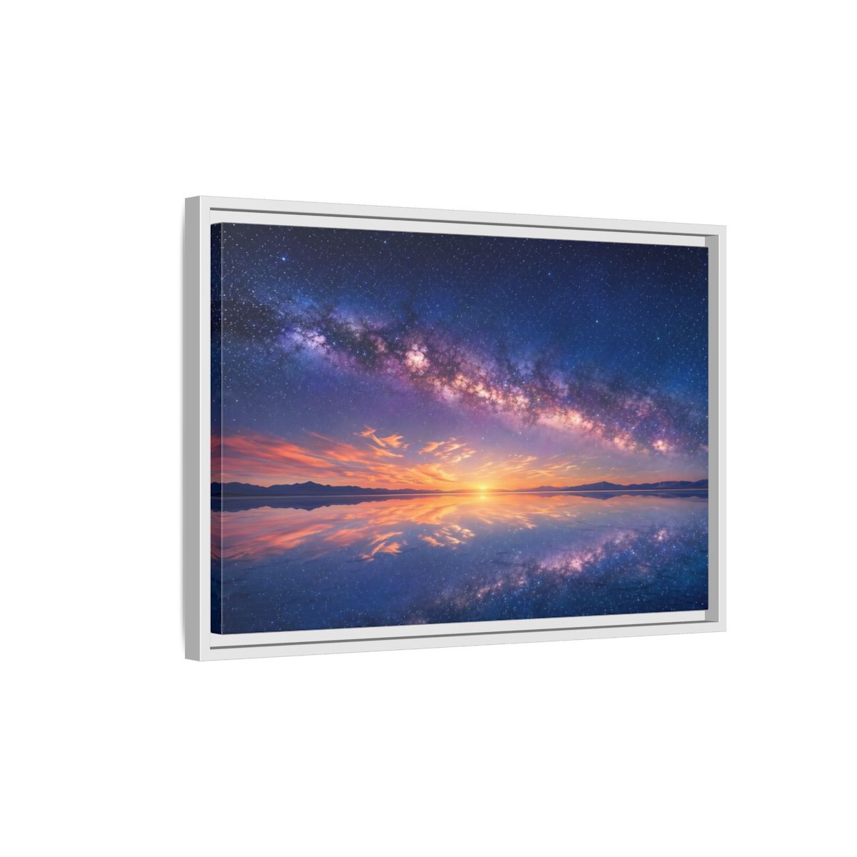 Side Mockup 1. Nature Milky Way Milky Way Reflection shown as stretched canvas wall art