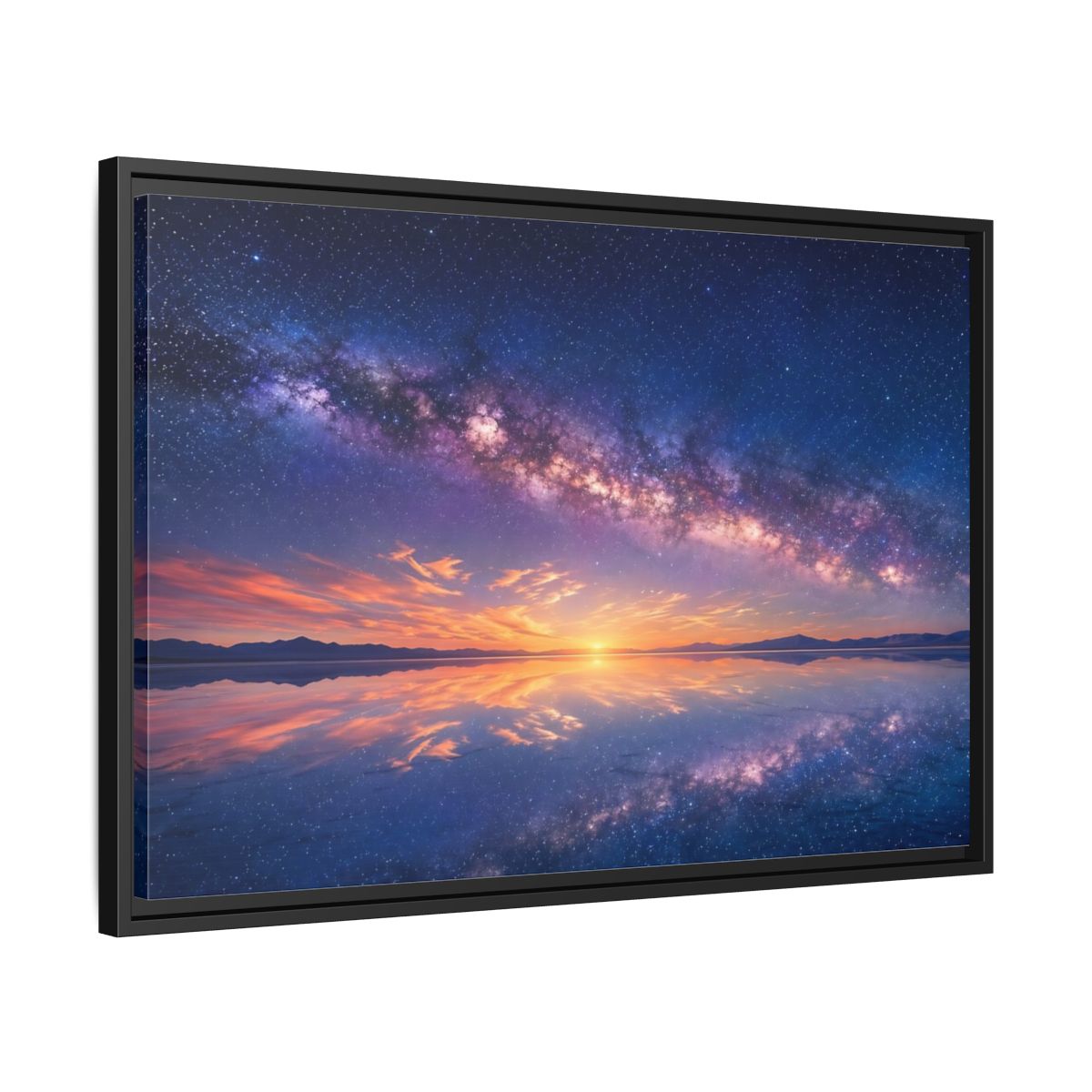 Side Mockup 14. Nature Milky Way Milky Way Reflection shown as stretched canvas wall art