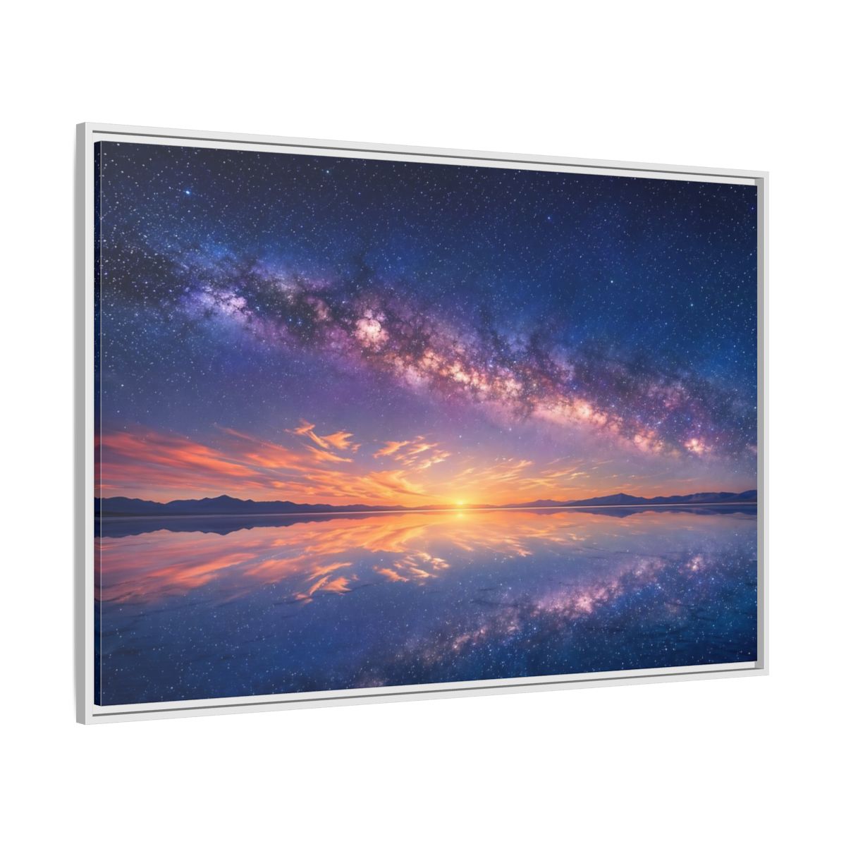 Side Mockup 7. Nature Milky Way Milky Way Reflection shown as stretched canvas wall art