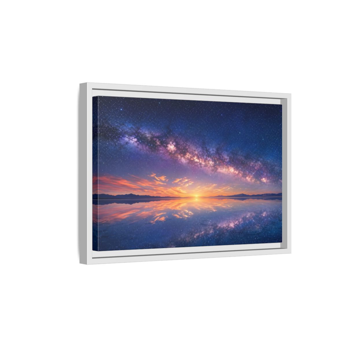 Side Mockup 4. Nature Milky Way Milky Way Reflection shown as stretched canvas wall art
