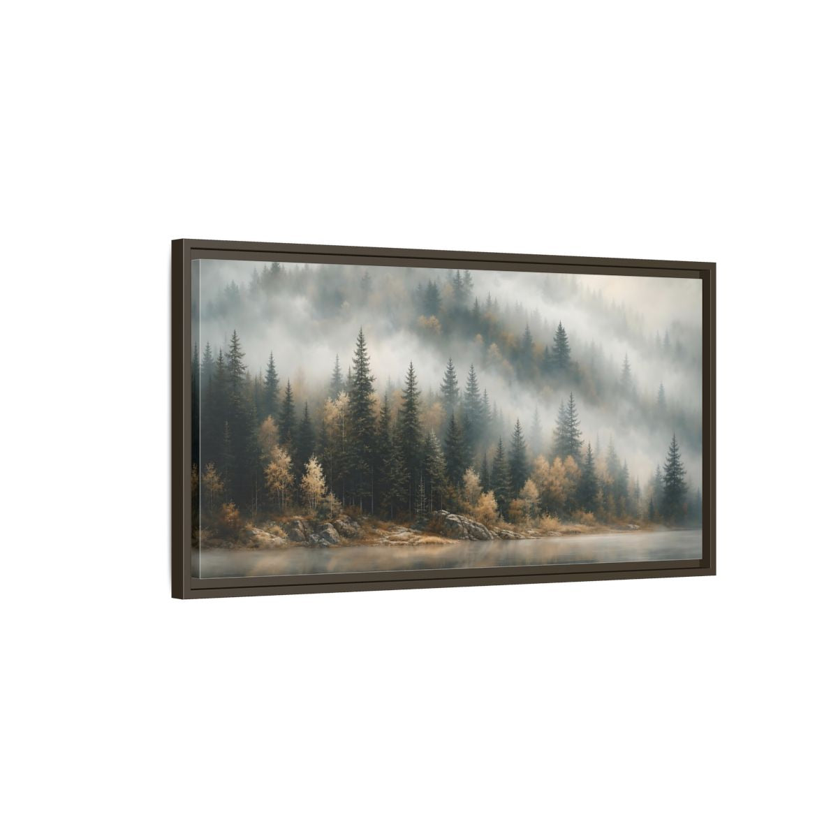 Main Mockup. Nature Misty Forest Misty Forest Landscape shown as stretched canvas wall art