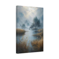 Side Mockup 4. Nature Misty Lake Misty Landscape shown as stretched canvas wall art