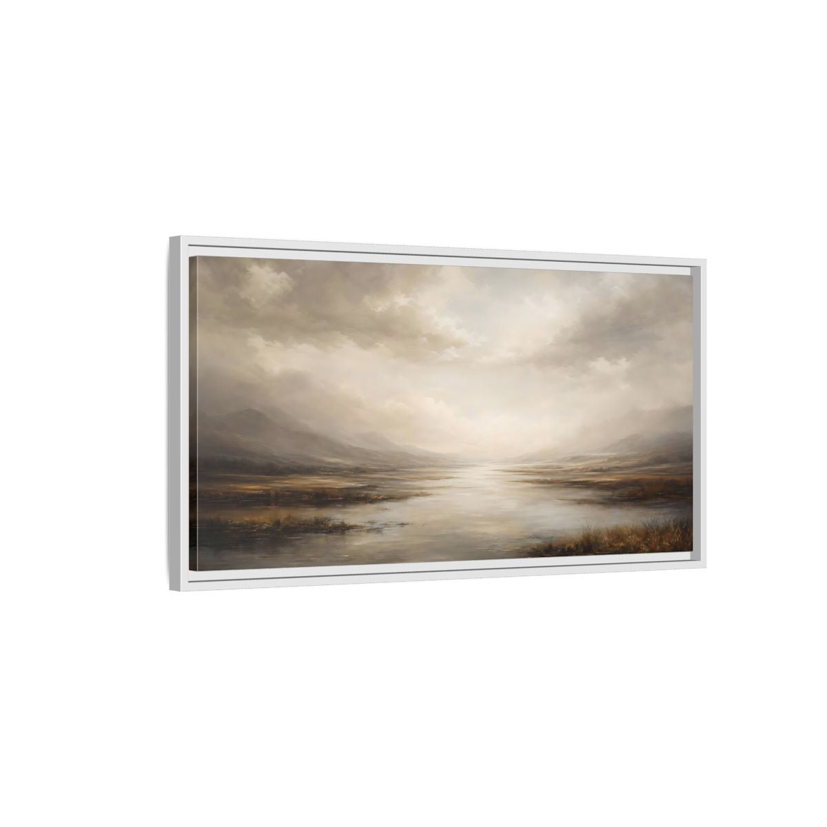 Side Mockup 1. Nature Misty Landscape Ethereal Landscape shown as stretched canvas wall art