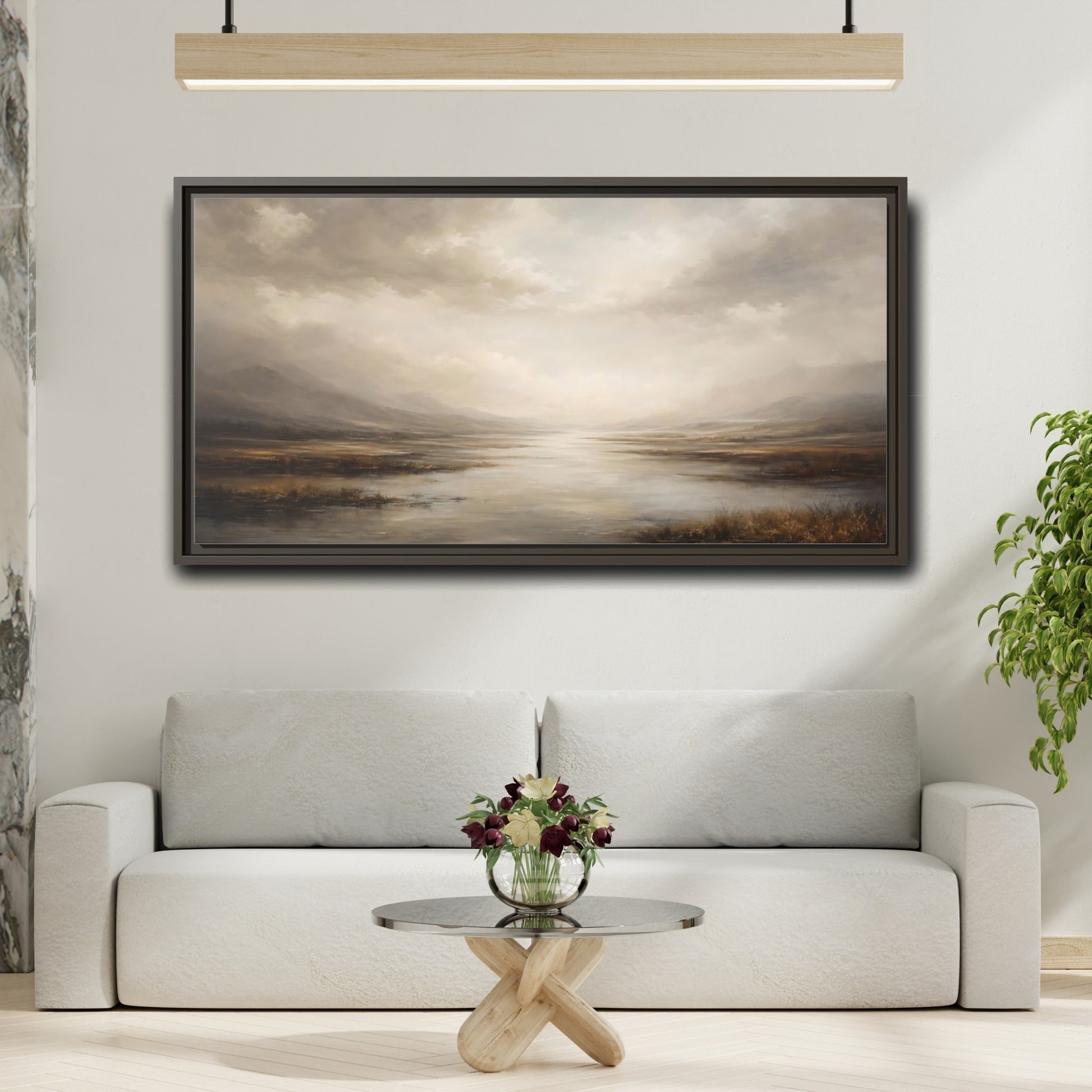 Mockup 2. Nature Misty Landscape Ethereal Landscape shown as stretched canvas wall art