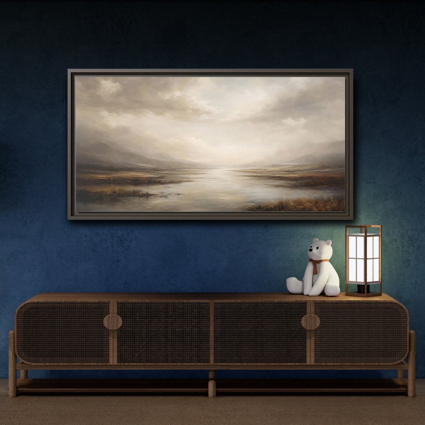 Mockup 4. Nature Misty Landscape Ethereal Landscape shown as stretched canvas wall art
