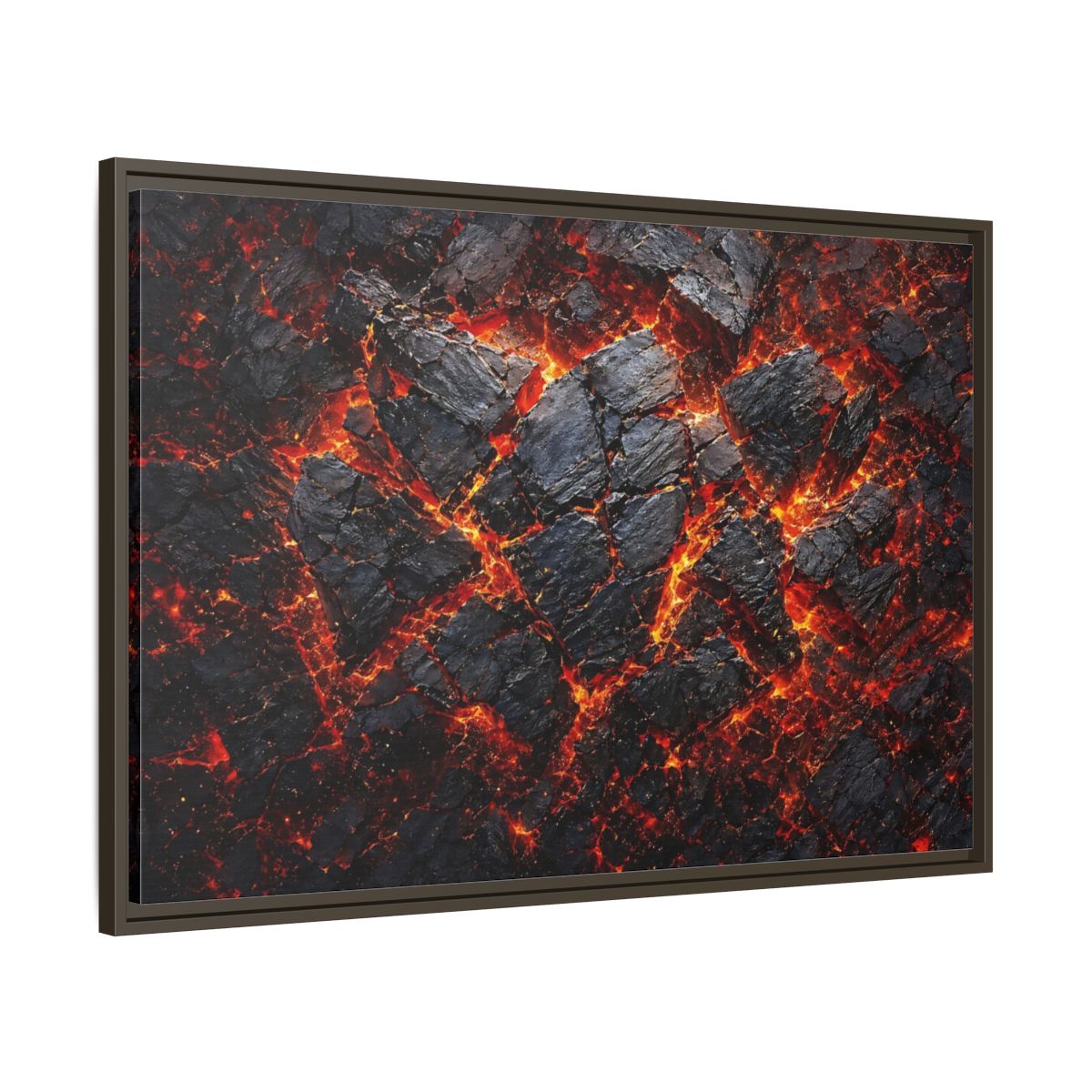 Main Mockup. Nature Molten Lava Volcanic Earth shown as stretched canvas wall art